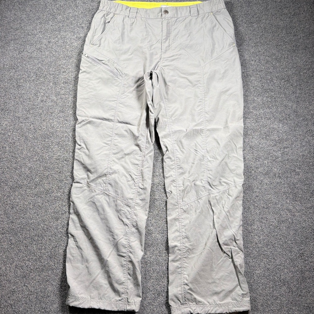 Columbia Omni-Shade Pants Mens 36x31 Gray Nylon Hiking Outdoor Insect Blocker